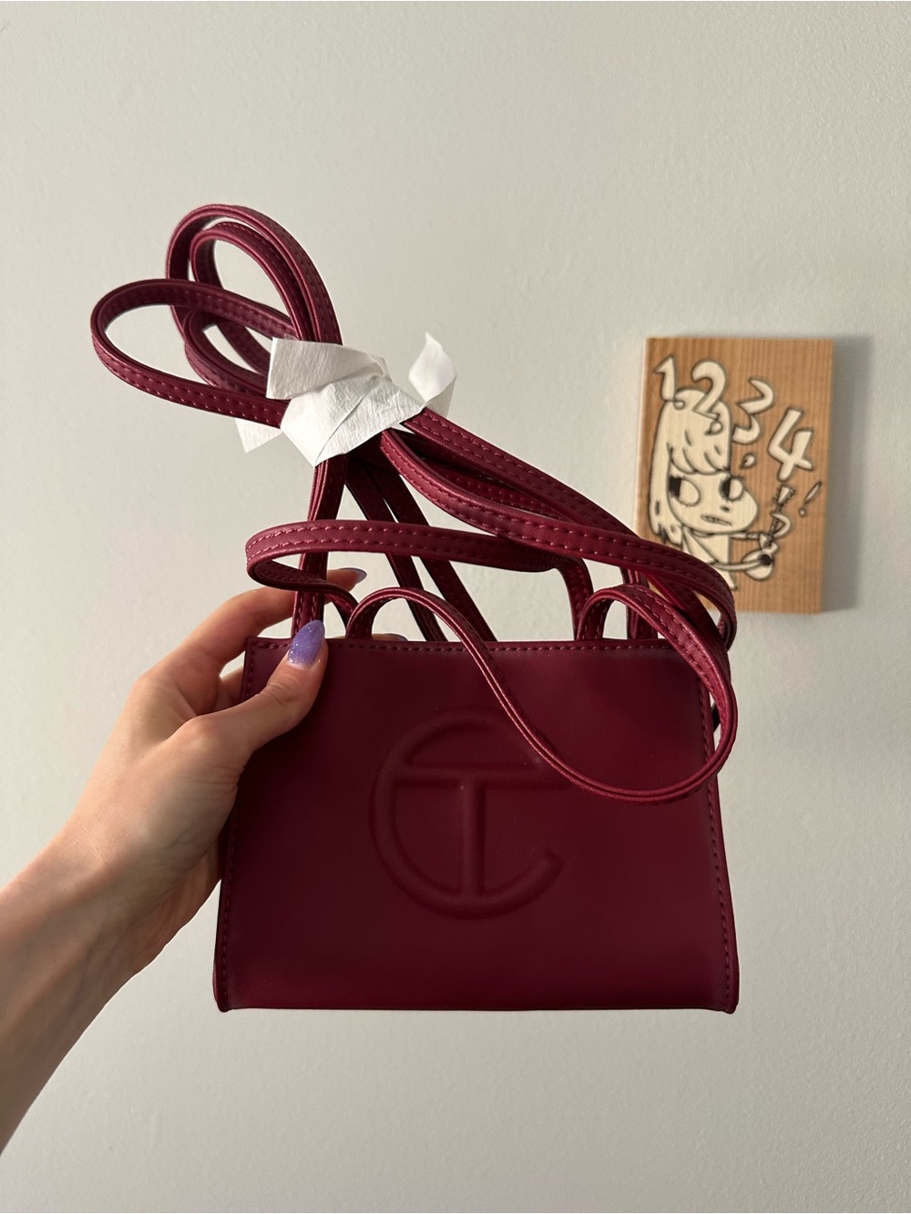 Authentic Telfar Small Oxblood Shopping Bag